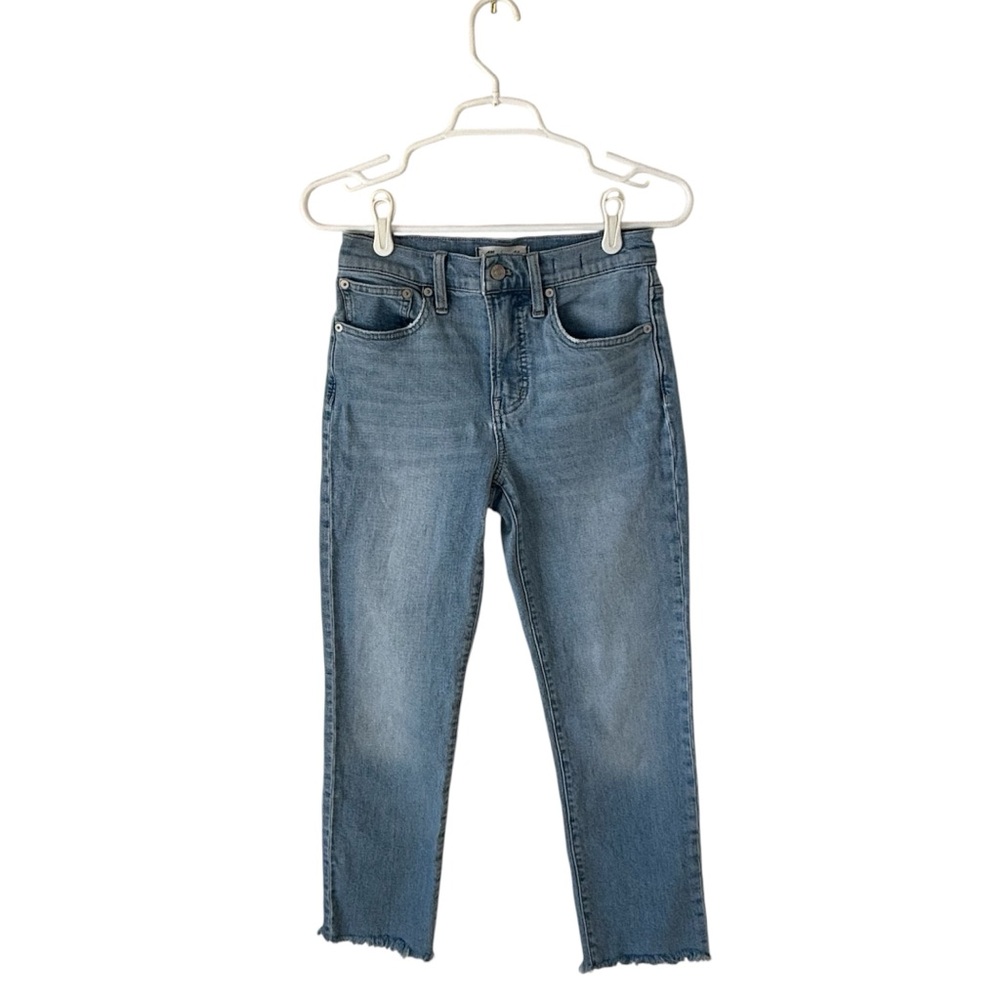 MADEWELL Perfect Vintage 10” High Rise Jean in Ellicott Wash, Raw Hem, Size 25P